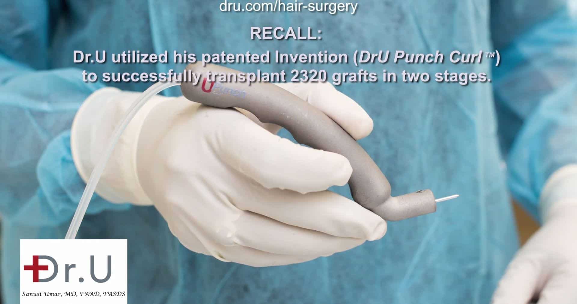 The Dr.UPunch Curl is the Best Tool for FUE Hair Transplant for Black Men