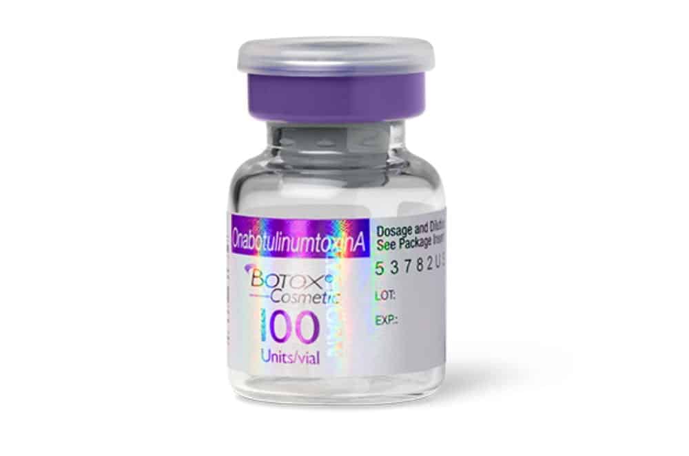 Vial of Botox for crows feet, forehead wrinkles, and other applications - Dr. U will help you determine how many units of Botox are needed for crows feet. Image- FDA.gov