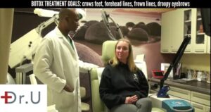 Patient's goals include Botox for crows feet around the eyes, eyebrows and forehead region.