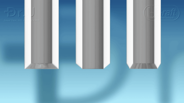 Sharp FUE punches feature cutting edges that face the surface of the skin.