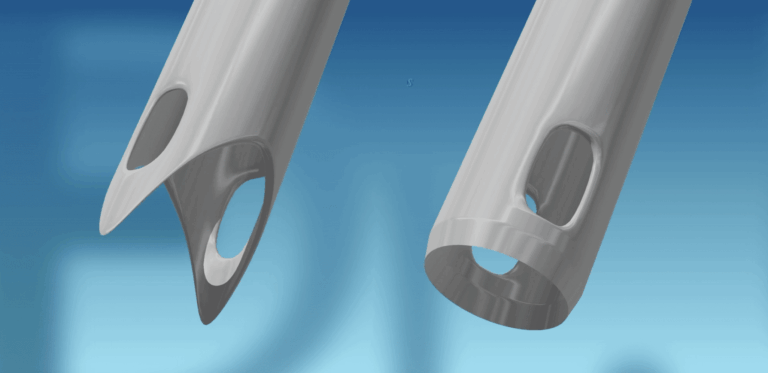 Windowed FUE punches are perforated with small openings on either side.