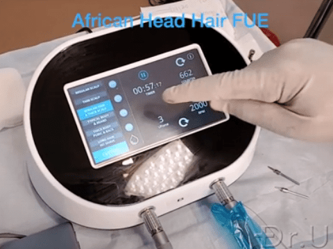 The Dr.UGraft Zeus console offers a touch-screen interface and presets based on skin thickness types across all ethnic groups