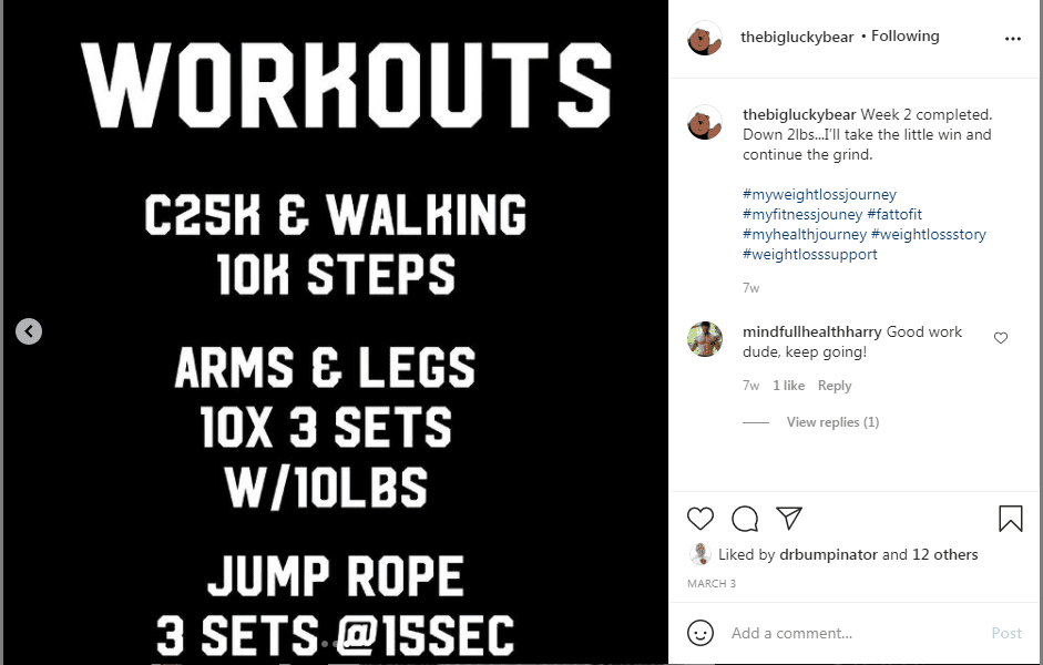 @thebiglucky bear proudly showcases his workout accomplishments 