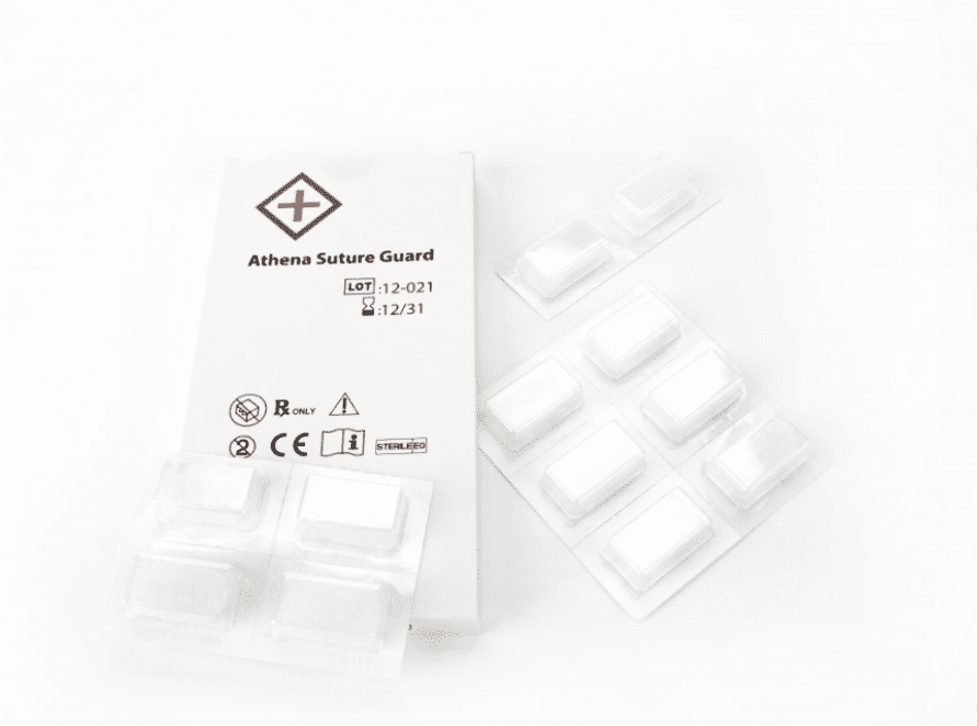 The Athena Tension Suture Guard is a specially invented and patented tension suture kit by Dr. Sanusi Umar to help close surgical wounds from AKN removal surgery.