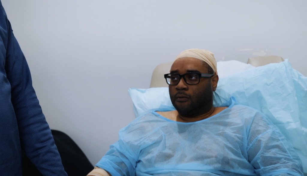 Anwar was visited by his father after his surgery. His father expressed his pride for his son, who endured 16 years living with a lesion on his scalp.