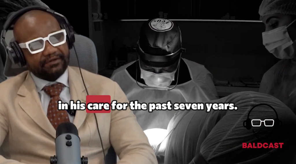 Dr. Sanusi Umar explains that he has been caring for Robert’s scalp condition for more than seven years.
